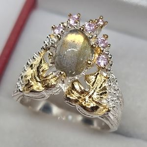 Crown Labradorite Ring | Size 7 | November Birthstone